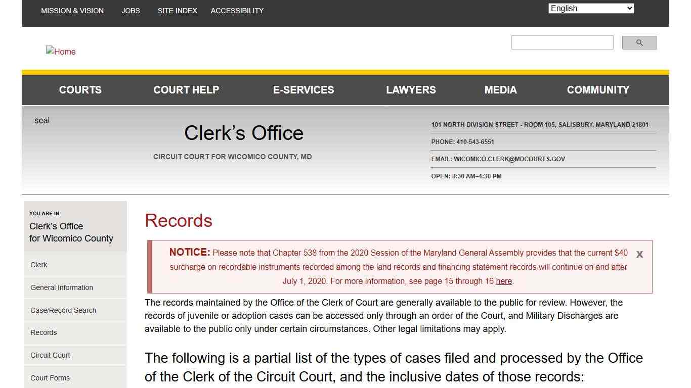 Records Maryland Courts