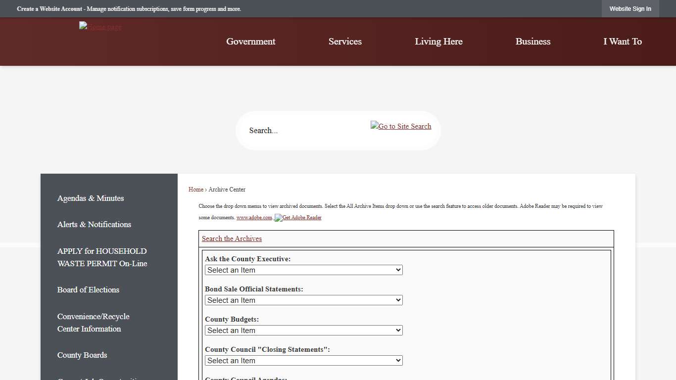 Archive Center • Wicomico County, MD • CivicEngage
