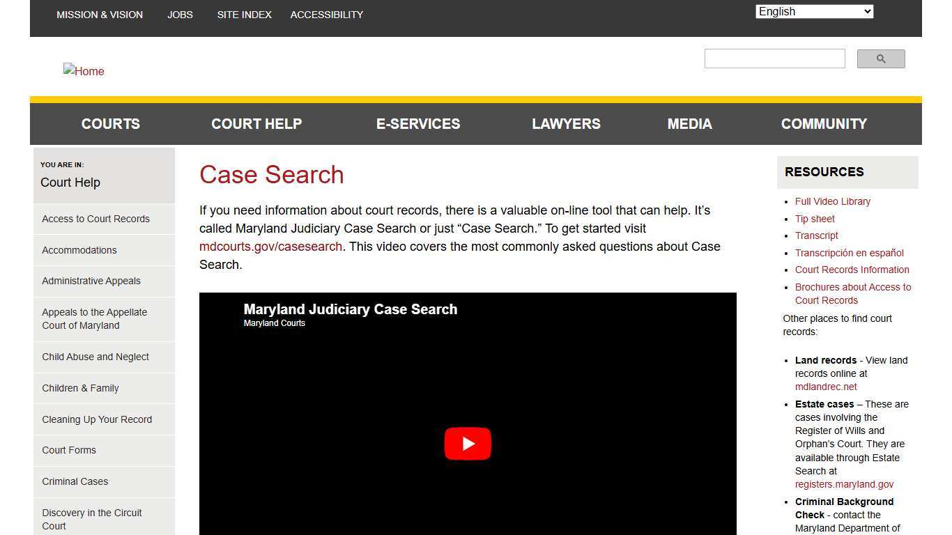 Case Search Maryland Courts